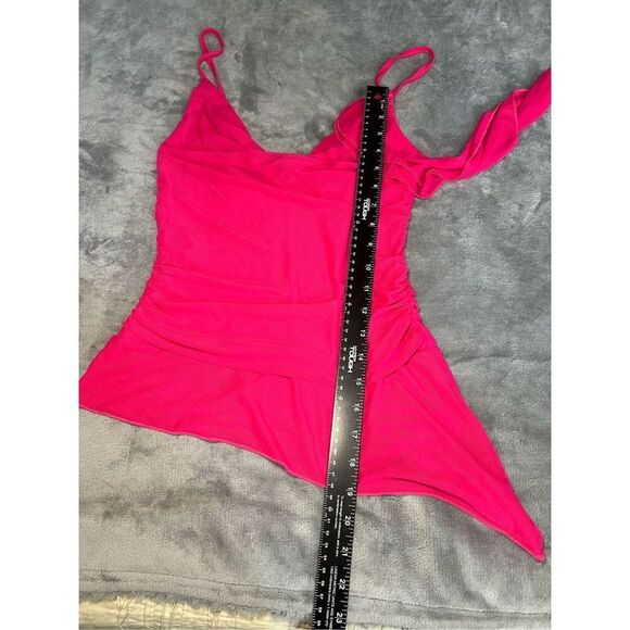 Olia Top Womens Size Small Pink Tank Asymmetric Ruched Draped Sleeveless NWT - Picture 7 of 8